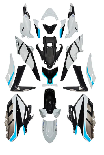 Kit carénage Blanc & Cyan